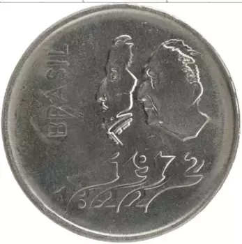 Монета крузейро Бразилии 1972 года Сталь 150 лет Независимости