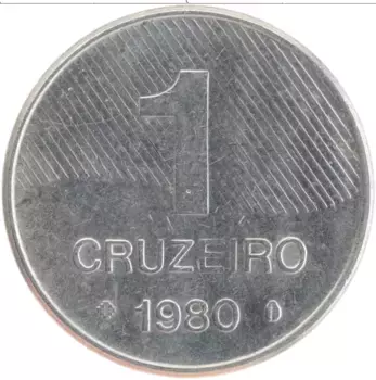 Монета крузейро Бразилии 1980 года Железо Бамбук