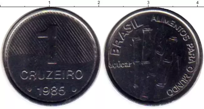 Монета крузейро Бразилии 1985 года Медно-никель