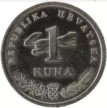 Монета куна Хорватии 2007 года Медно-никель Соловей