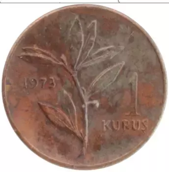 Монета куруш Турции 1973 года Бронза