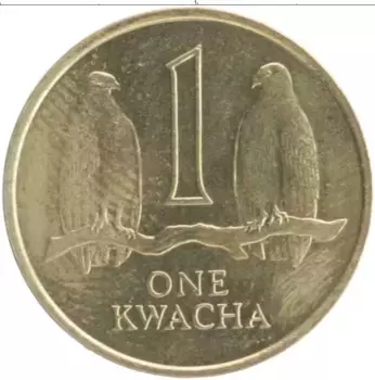Монета квача Замбии 1992 года Латунь