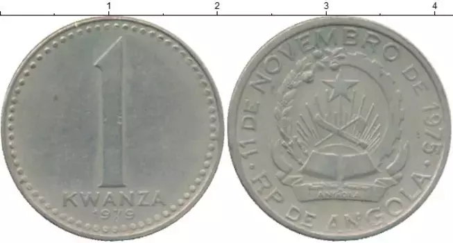 Монета кванза Анголы 1979 года Медно-никель