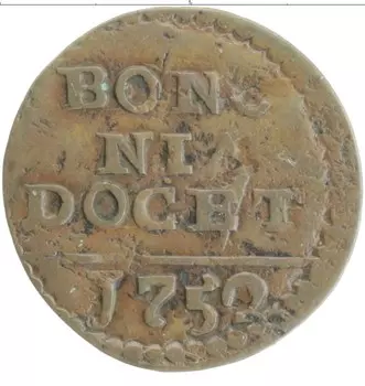 Монета кватрино Болоньи 1752 года Медь Климент XII