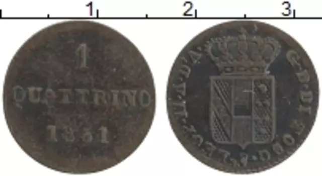Монета кватрино Тосканы 1831 года Медь Леопольд II