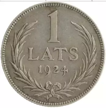 Монета лат Латвии 1924 года Серебро