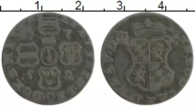 Монета лиард Льежа 1752 года Медь Бельгия