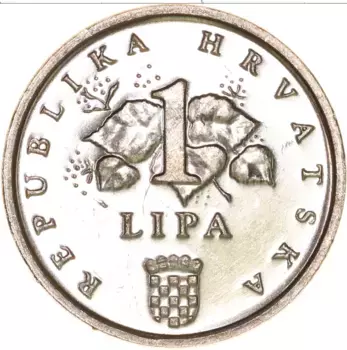 Монета липа Хорватии 1995 года Алюминий 50 лет ФАО
