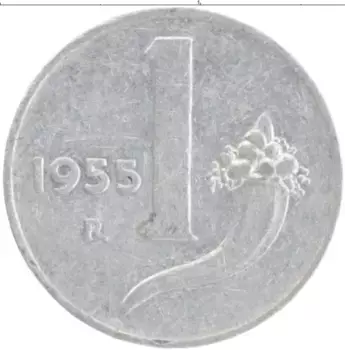 Монета лира Италии 1955 года Алюминий Весы
