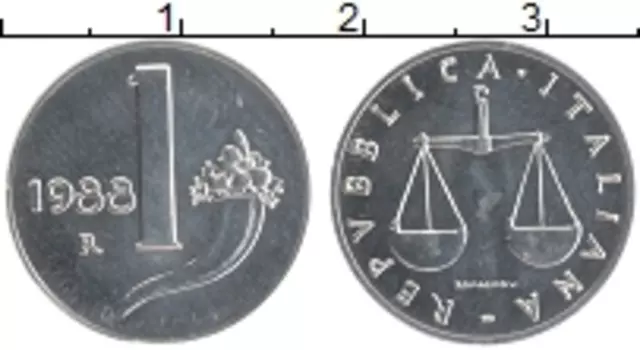 Монета лира Италии 1988 года Алюминий
