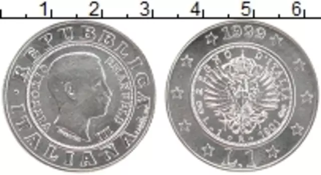 Монета лира Италии 1999 года Серебро История лиры