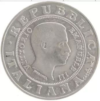 Монета лира Италии 1999 года Серебро Витторио Эмануил III