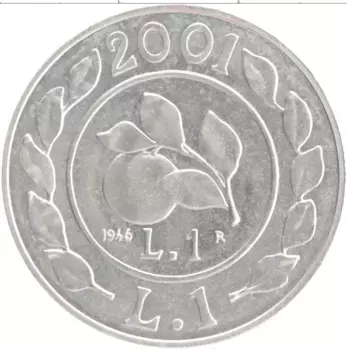 Монета лира Италии 2001 года Серебро История Лиры