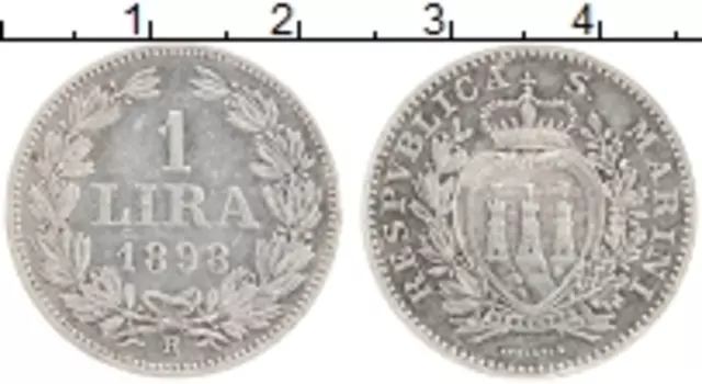 Монета лира Сан-Марино 1898 года Серебро