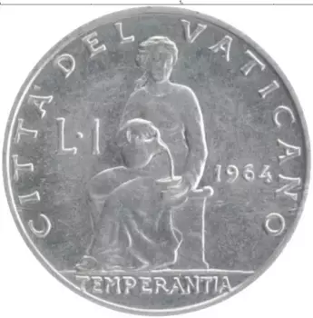 Монета лира Сан-Марино 1964 года Алюминий Павел VI