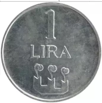 Монета лира Сан-Марино 1972 года Алюминий Святой Марин