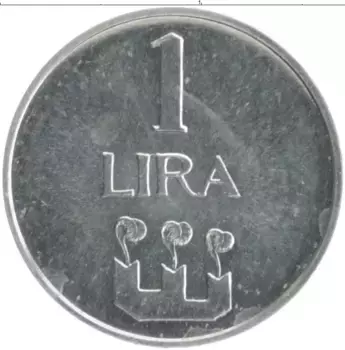 Монета лира Сан-Марино 1972 года Алюминий