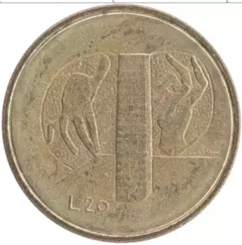Монета лира Сан-Марино 1976 года Бронза