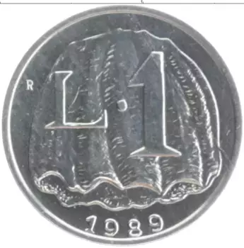 Монета лира Сан-Марино 1989 года Алюминий