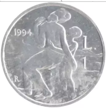 Монета лира Сан-Марино 1994 года Алюминий