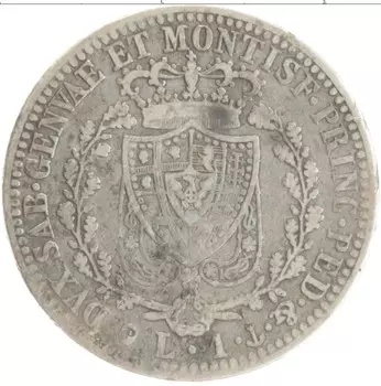 Монета лира Сардинии 1827 года Серебро Карл Феличе