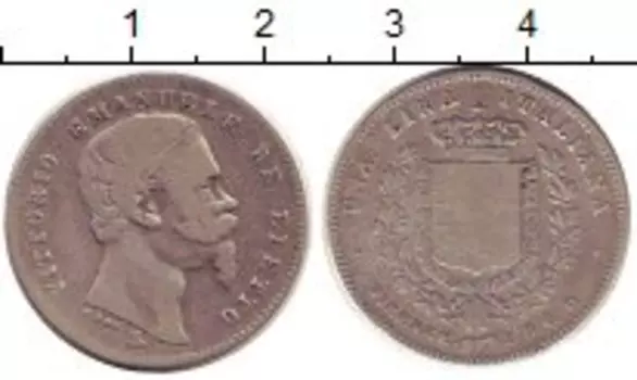 Монета лира Тосканы 1860 года Серебро Виктор Эммануил