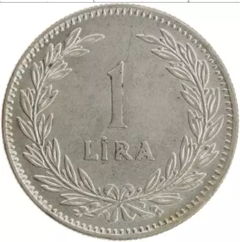 Монета лира Турции 1948 года Серебро