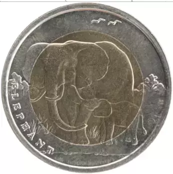 Монета лира Турции 2009 года Биметалл Слоны