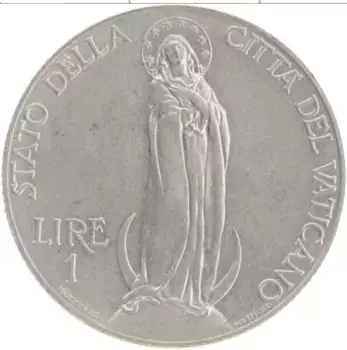 Монета лира Ватикана 1931 года Медно-никель Пий XI