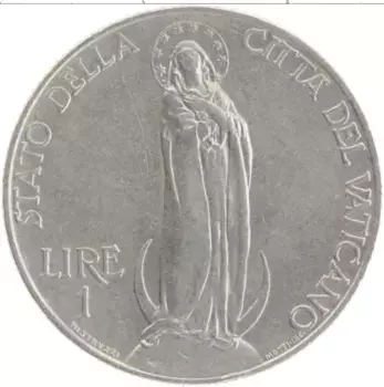 Монета лира Ватикана 1934 года Медно-никель Пий XI