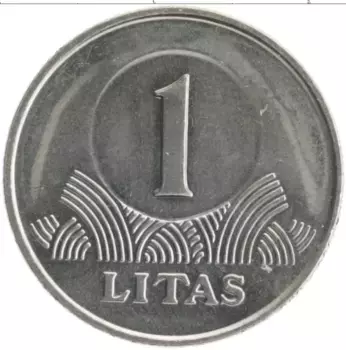 Монета лит Литвы 1998 года Медно-никель