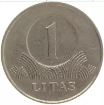 Монета лит Литвы 2002 года Медно-никель