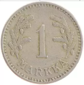 Монета марка Финляндии 1928 года Медно-никель Герб