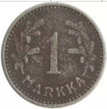 Монета марка Финляндии 1928 года Железо