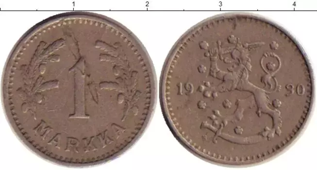 Монета марка Финляндии 1930 года Медно-никель