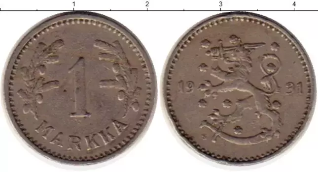 Монета марка Финляндии 1931 года Медно-никель