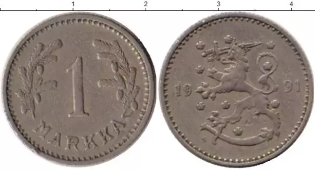 Монета марка Финляндии 1931 года Медно-никель