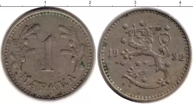 Монета марка Финляндии 1932 года Медно-никель