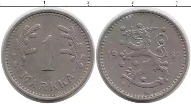Монета марка Финляндии 1933 года Медно-никель