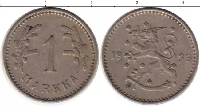 Монета марка Финляндии 1933 года Медно-никель