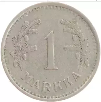 Монета марка Финляндии 1937 года Медно-никель