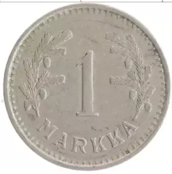 Монета марка Финляндии 1938 года Медно-никель