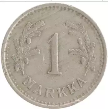 Монета марка Финляндии 1938 года Медно-никель