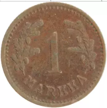 Монета марка Финляндии 1942 года Медь