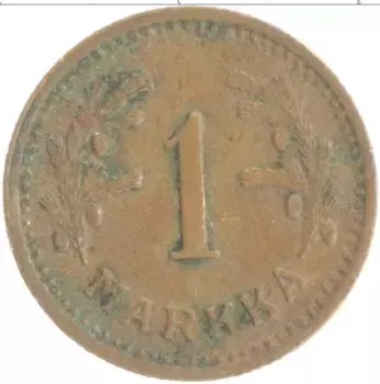 Монета марка Финляндии 1942 года Медь