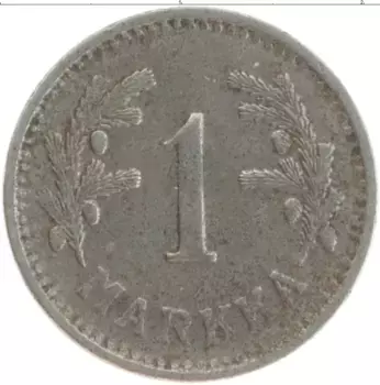 Монета марка Финляндии 1943 года Железо