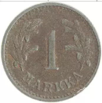 Монета марка Финляндии 1943 года Железо