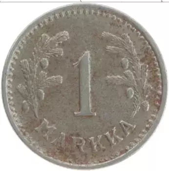 Монета марка Финляндии 1944 года Железо
