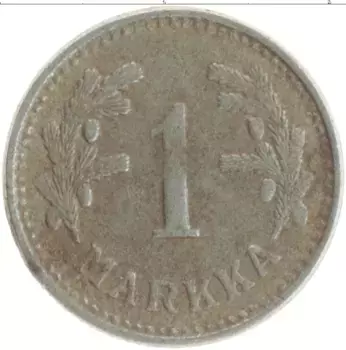 Монета марка Финляндии 1944 года Железо