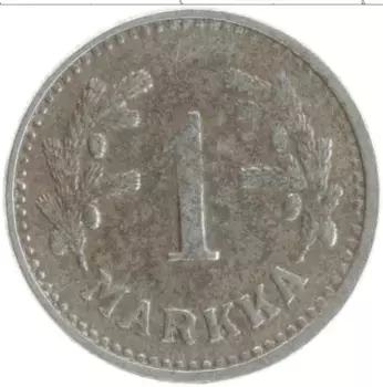 Монета марка Финляндии 1944 года Железо